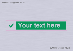 Custom green background, green tick sign